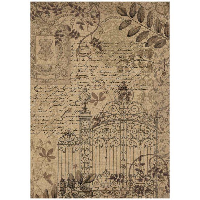 Feuille de riz, Stampéria, Format A4 - Old lace
