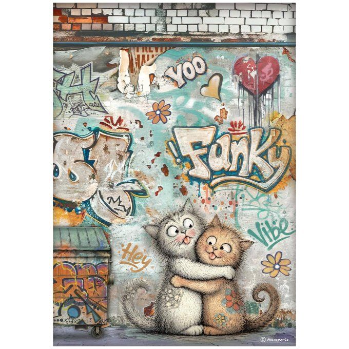 6 Feuilles de riz, Stampéria, Format A4 - Furry friends 2