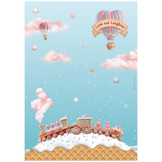 6 Feuilles de riz, Stampéria, Format A4 - candy christmas