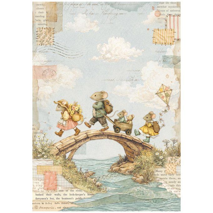 6 Feuilles de riz, Stampéria, Format A4 - Cozy family