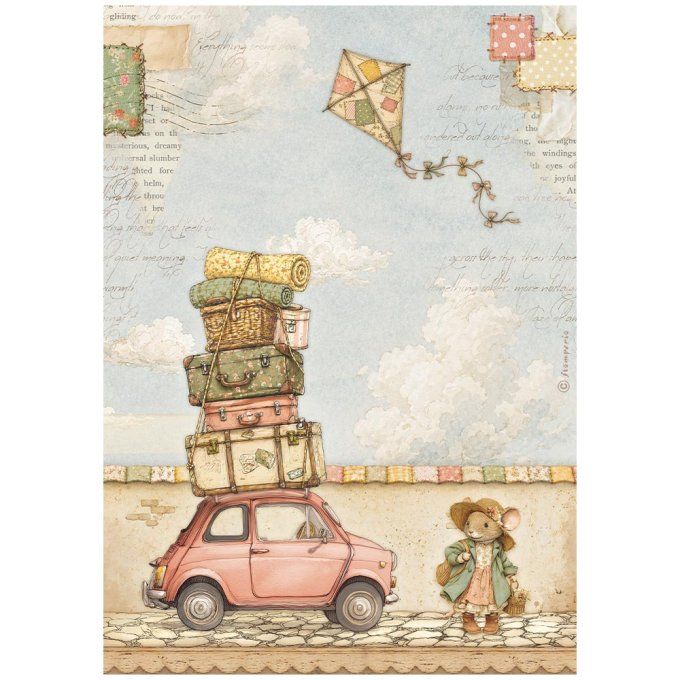 6 Feuilles de riz, Stampéria, Format A4 - Cozy family