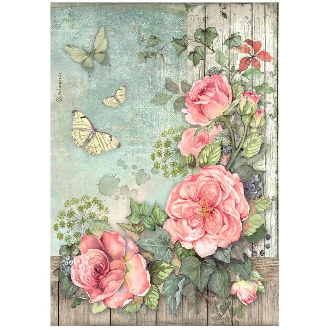 6 Feuilles de riz, Stampéria, Format A4 - House of roses