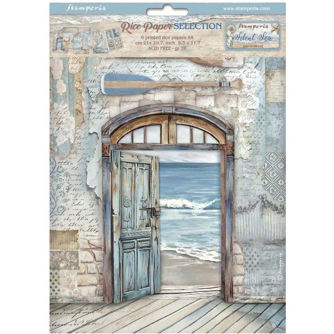 6 Feuilles de riz, Stampéria, Format A4 - Silent sea