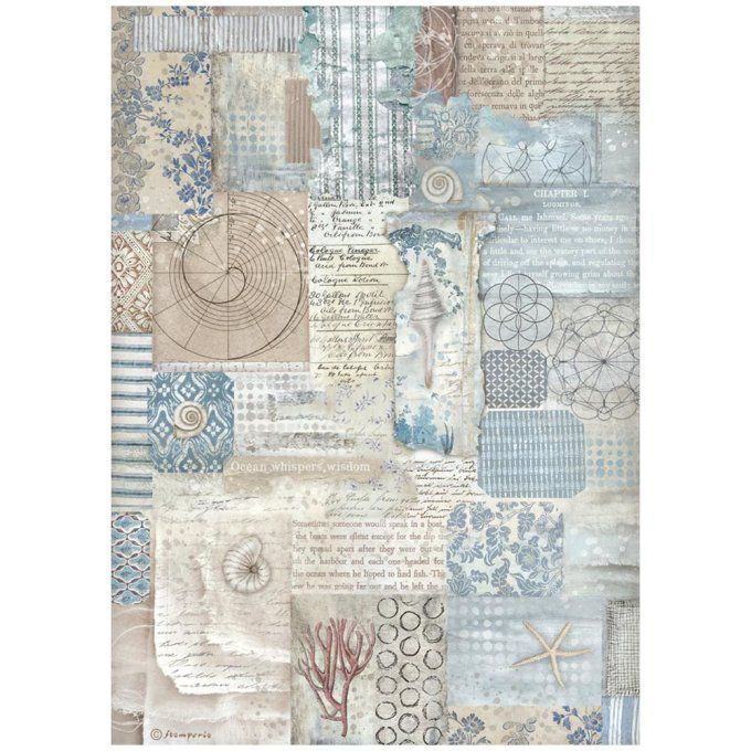 6 Feuilles de riz, Stampéria, Format A4 - Silent sea