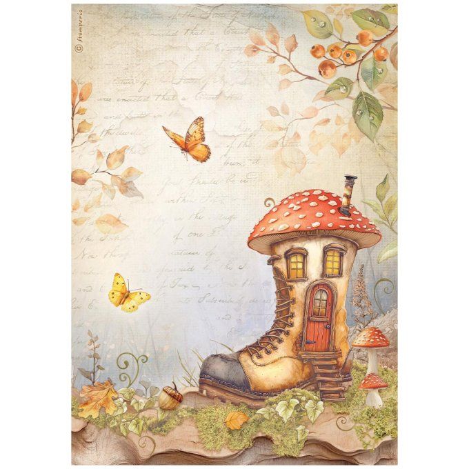 6 Feuilles de riz, Stampéria, Format A4 - Whispering woods