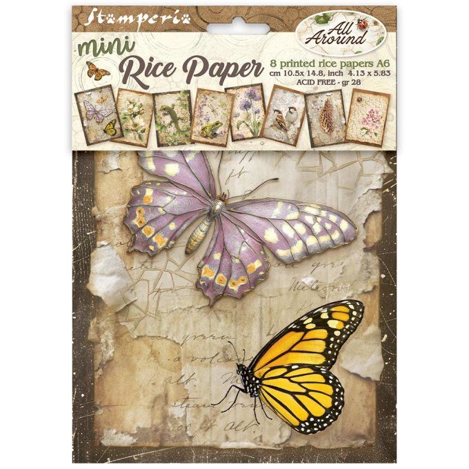 8 Feuilles de riz, Stampéria, Format A6 (10.5x14.8cm) - All around