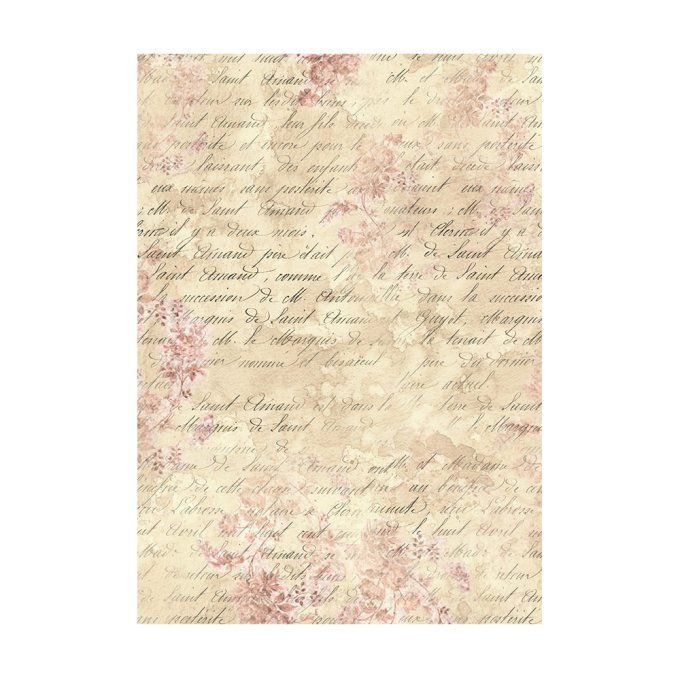8 Feuilles de riz, Stampéria, Format A6 (10.5x14.8cm) - Shabby rose