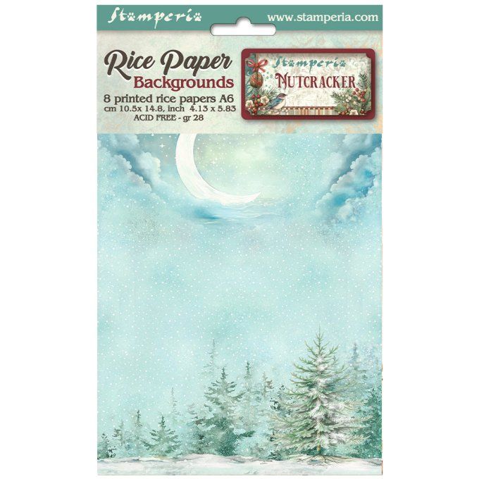 8 Feuilles de riz, Stampéria, Format A6 (10.5x14.8cm) - The Nutcrackers