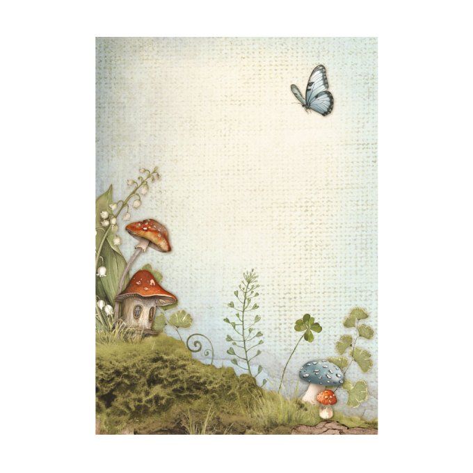 8 Feuilles de riz, Stampéria, Format A6 (10.5x14.8cm) - Hidden Grove