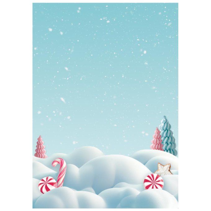 8 Feuilles de riz, Stampéria, Format A6 (10.5x14.8cm) - Candy christmas