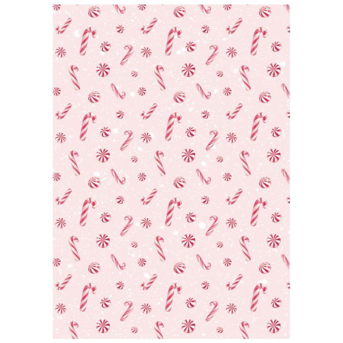 8 Feuilles de riz, Stampéria, Format A6 (10.5x14.8cm) - Candy christmas