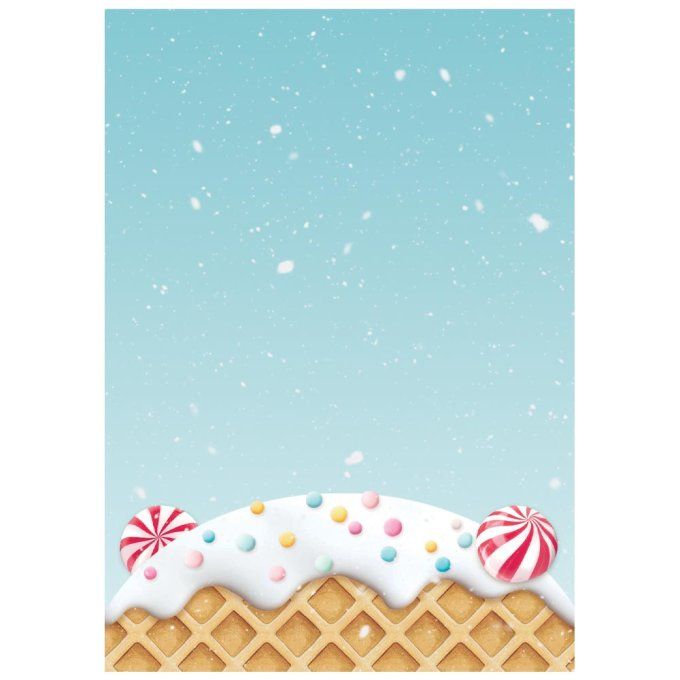 8 Feuilles de riz, Stampéria, Format A6 (10.5x14.8cm) - Candy christmas