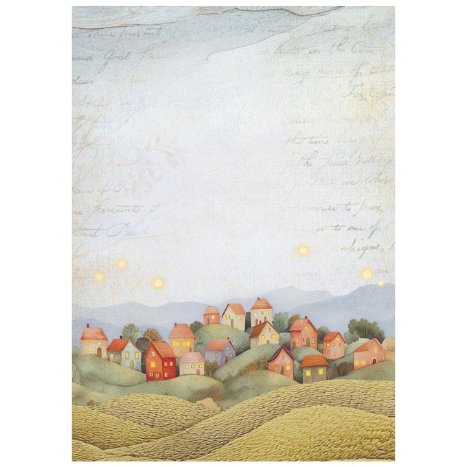 8 Feuilles de riz, Stampéria, Format A6 (10.5x14.8cm) - Whispering woods