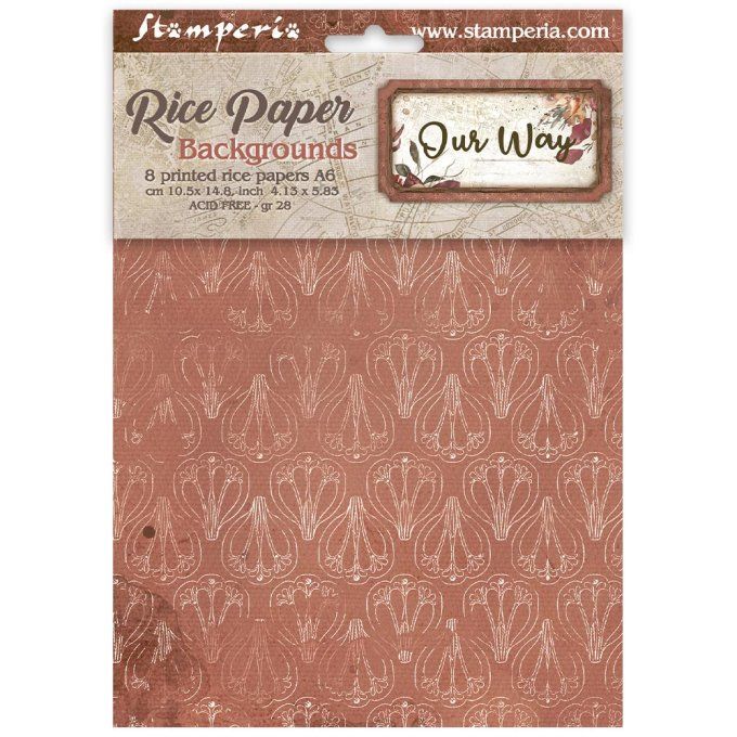 8 Feuilles de riz, Stampéria, Format A6 (10.5x14.8cm) - Our way