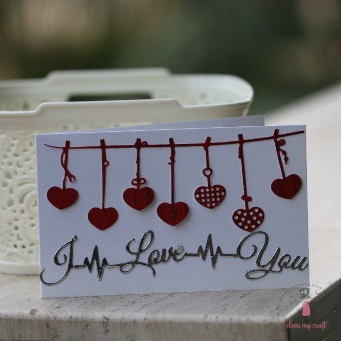 1 Die/matrice de découpe, Dress my craft - I Love You - Dimension : 15x3cm environ