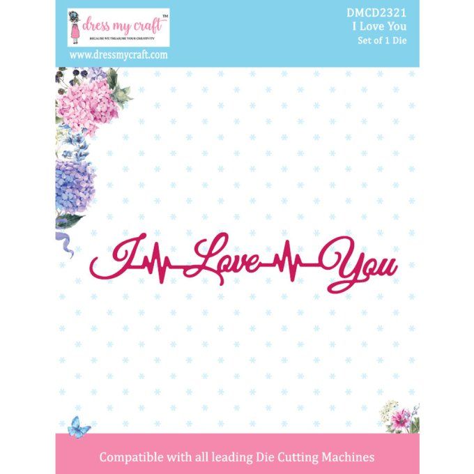 1 Die/matrice de découpe, Dress my craft - I Love You - Dimension : 15x3cm environ