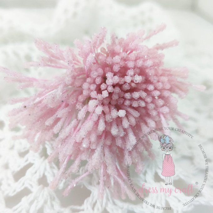 100 petits pistils - couleur : baby pink - Dress my craft