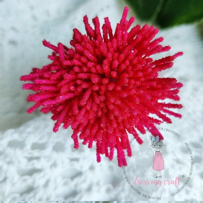 100 petits pistils - Pollen sugar magenta - Dress my craft