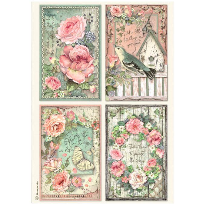 Feuille de riz, Stampéria, Format A4 - House of roses