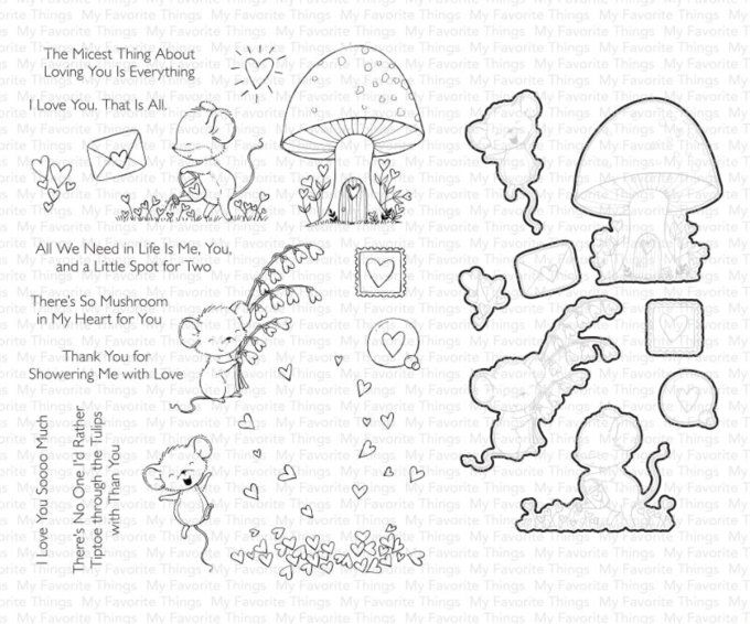 Tampons et dies coordonnés, MFT, The micest thing - Dimension de la planche 15x20cm environ