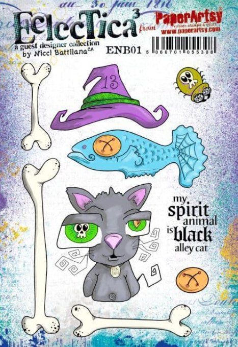 9 tampons caoutchouc, collection Nicci Battila (ENB01), PaperArtsy - Format de la planche A5