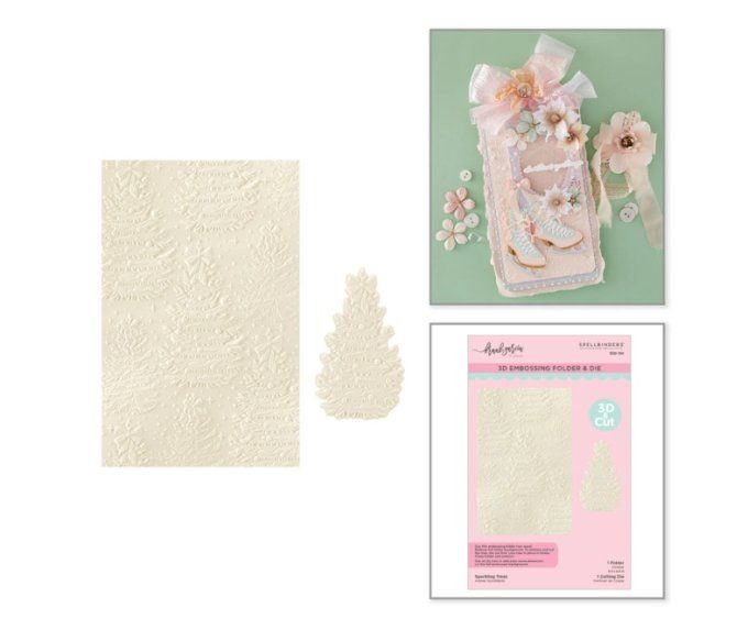 Classeur d'embossage, Spellbinders, Sparkling trees - Dimension 14 x 21.6 cm