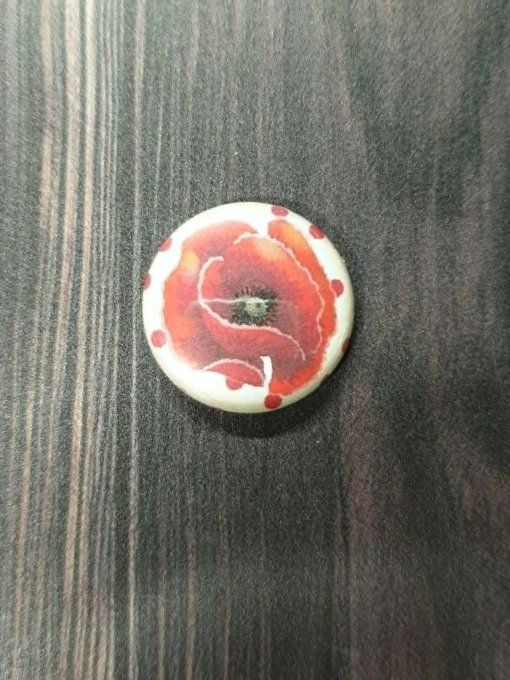 Badge, 25mm de diamètre - Coquelicot