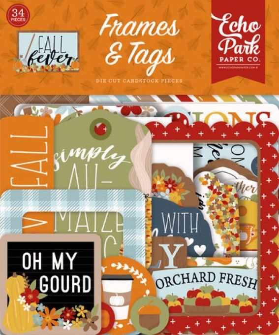 34 Die-cuts - Frames & Tags - Fall fever, Echo park 