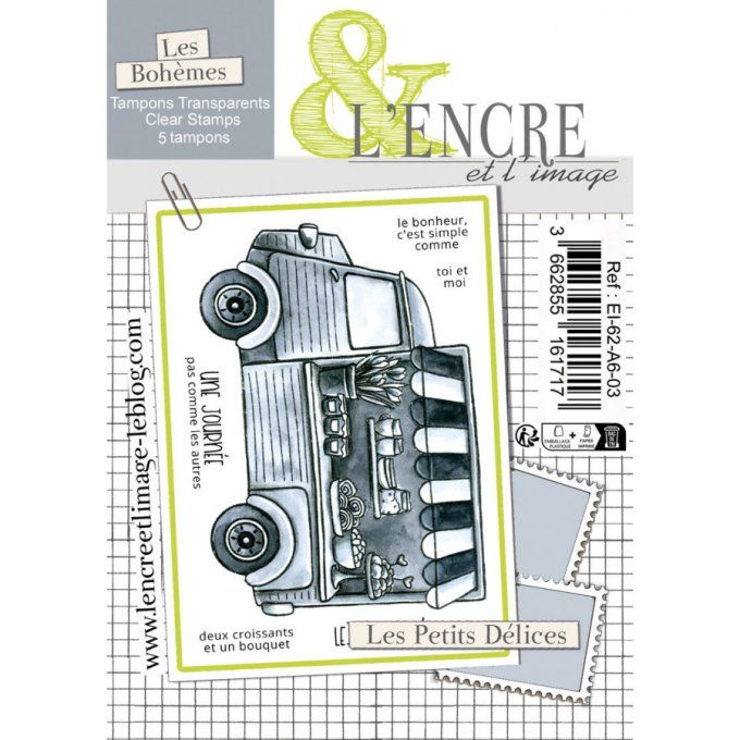 Planche de tampons, Les petits Delices, l'encre & l'image - dim. de la planche : 10.5x14.5cm 