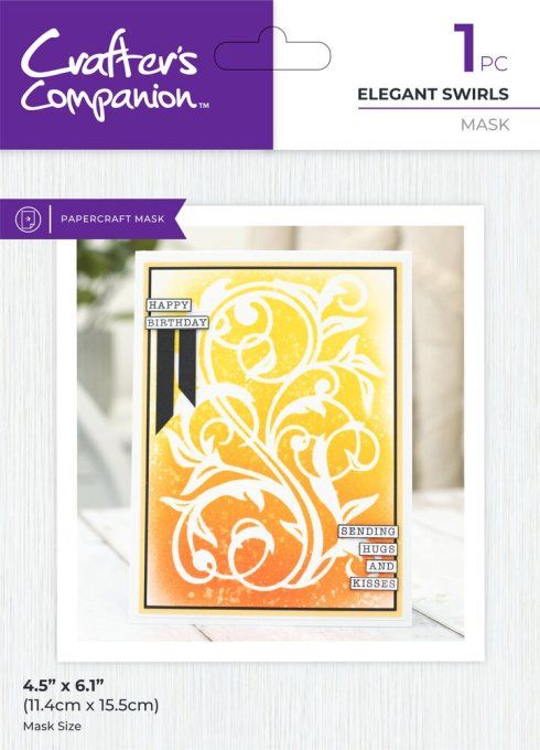 Masque - Crafter's companion, Elegant swirls - dimension : 11.4x15.5cm environ