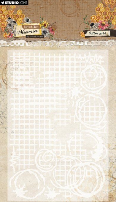 Classeur d'embossage, StudioLight, Sweet Bee Memories, Coffee grid