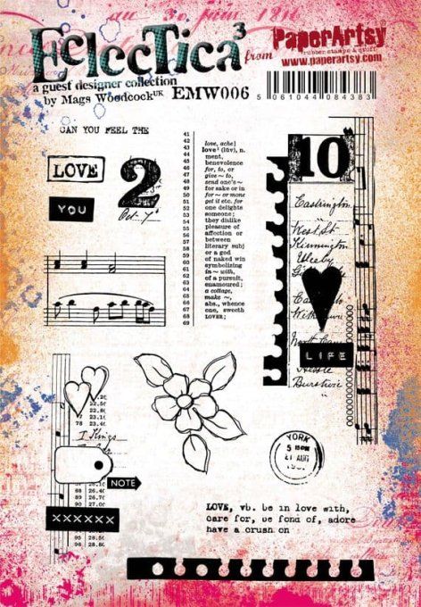 13 tampons caoutchouc, PaperArtsy 