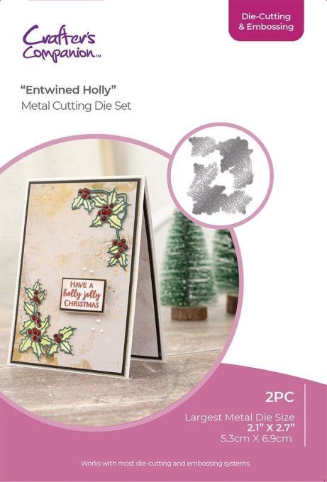 2 Dies/matrices de découpe, Crafter's companion - Entwined holly 