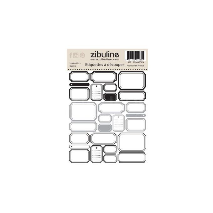 Planche Etiquettes les écoliers à découper - Zibuline - Dimension : 10.5x12cm environ -  Neutre