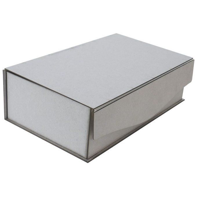 Boîte en carton gris à monter et customiser - dimension : 34x10x20cm environ
