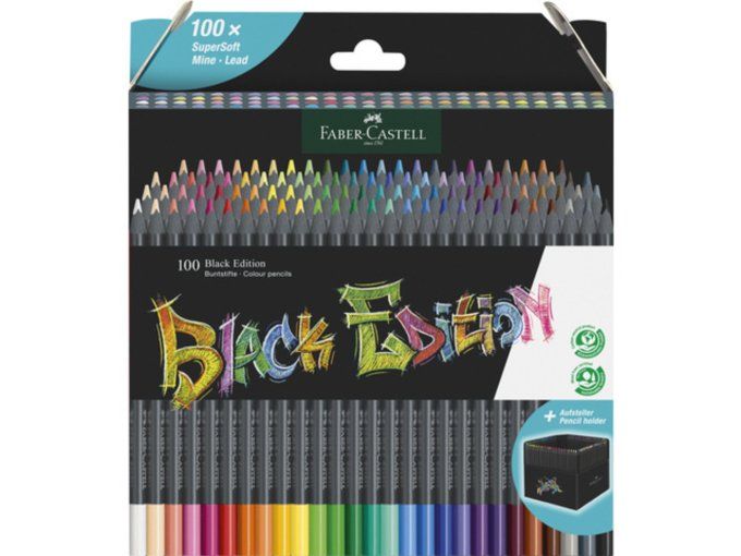 100 Crayons de couleur Black Edition, Faber Castell 