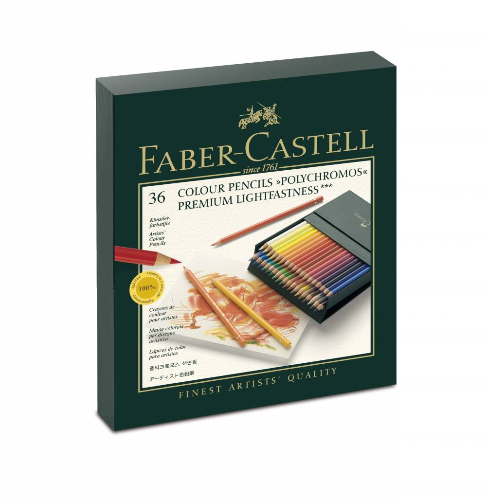 Boite métallique de 36, crayons polychromos, Faber-Castell