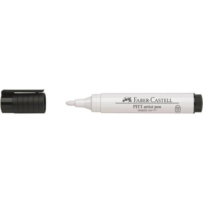 1 feutre Pitt, Faber Castell - Blanc - mine 2.5mm