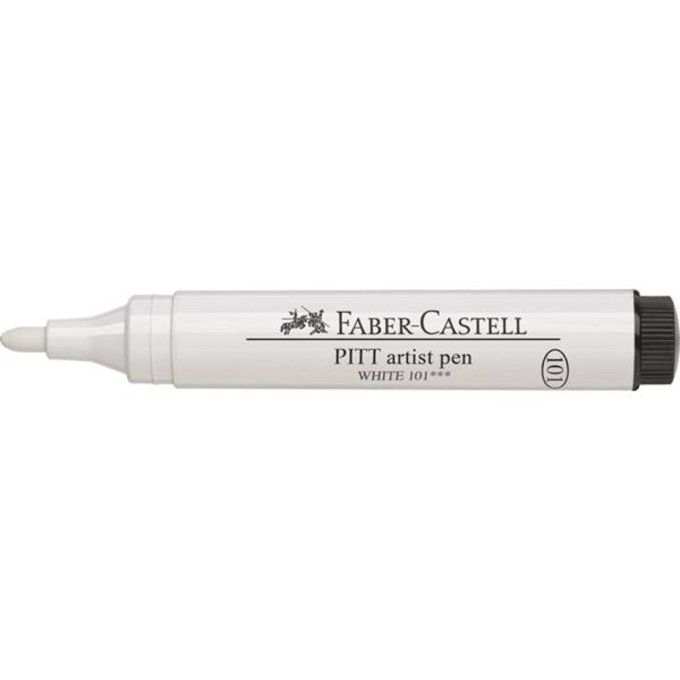 1 feutre Pitt, Faber Castell - Blanc - mine 2.5mm