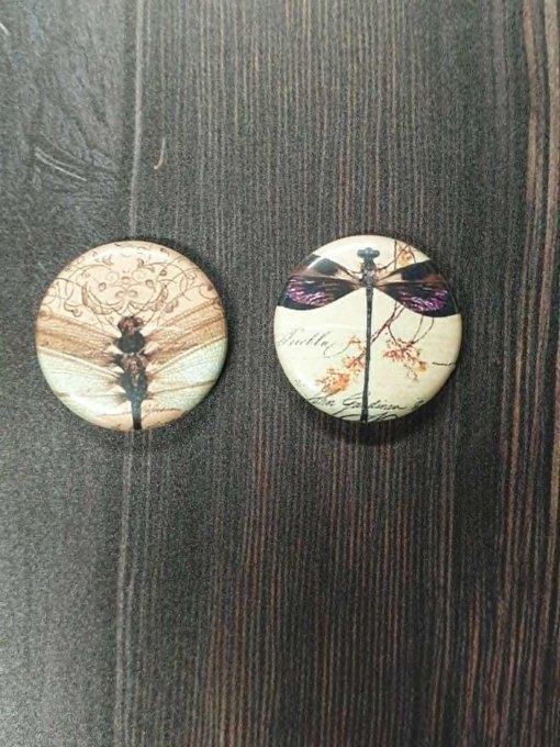 2 badges, 25mm de diamètre - Libéllule