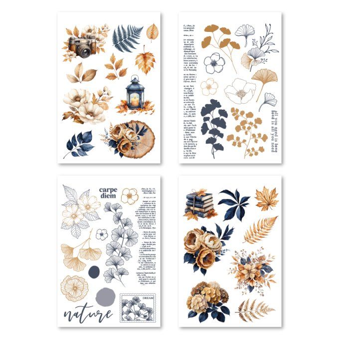Florilèges Design, 4 planches de stickers Ginkgo