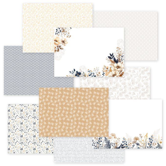 Florilèges Design, Kit créatif, 12 cartes, Gingko