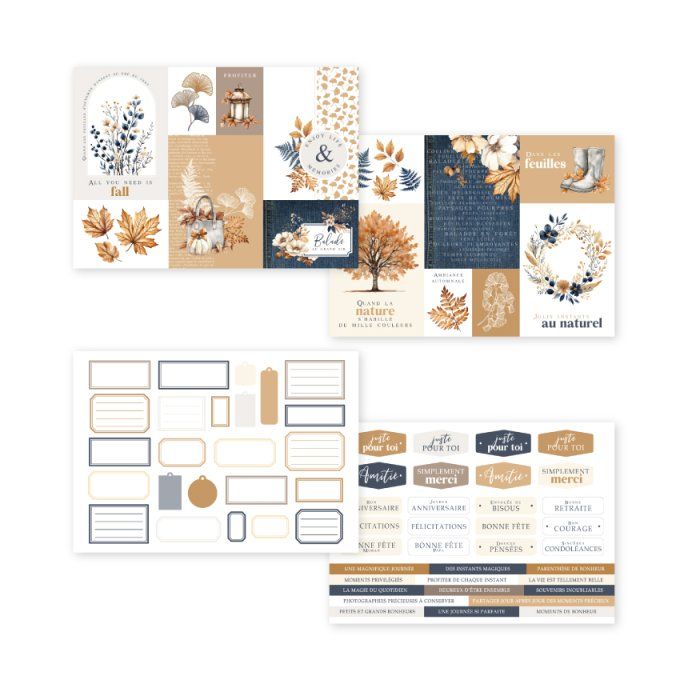 Florilèges Design, Kit créatif, 12 cartes, Gingko