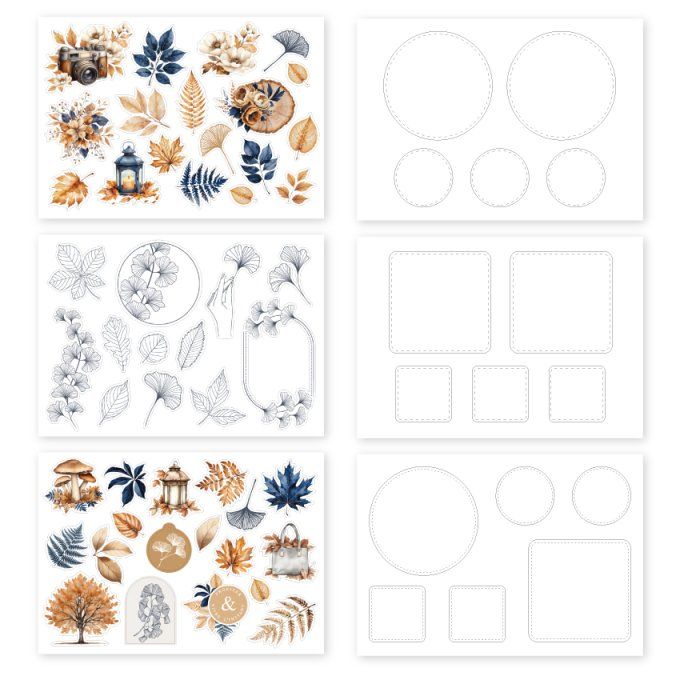 Florilèges Design, Kit créatif, 12 cartes, Gingko