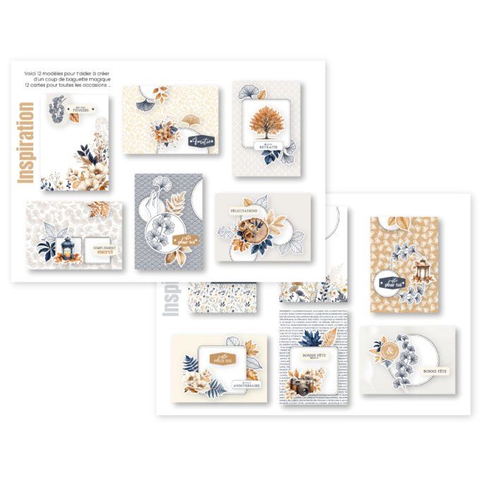 Florilèges Design, Kit créatif, 12 cartes, Gingko