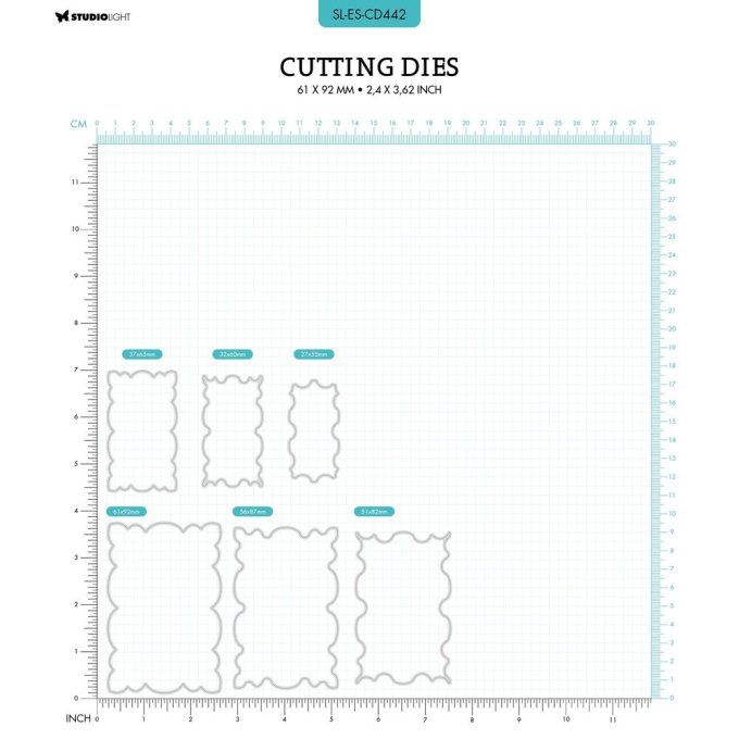 6 Dies/matrices de découpe, forme rectangle - forme imbriquée