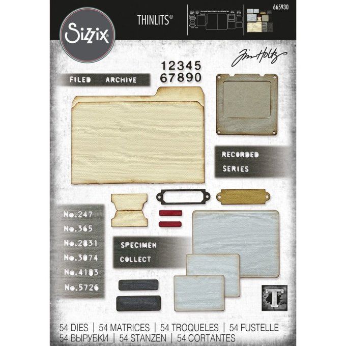 54 Dies/matrices de découpe, Sizzix - Thinlits die set specimen