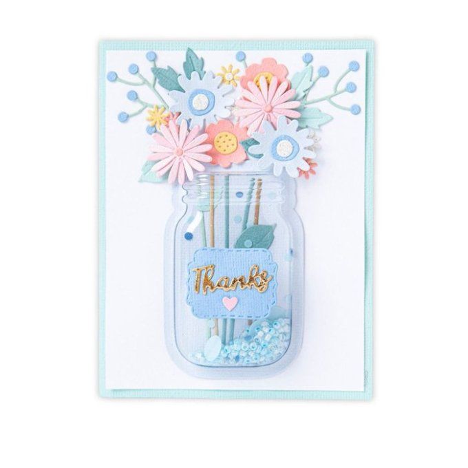 Sizzix, shaker en forme de bocal, lot de 6 unités - dimension : 7.6x4.4x1.3cm environ