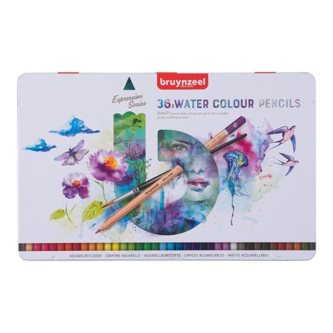 36 Crayons de couleurs Aquarelle, Bruynzeel