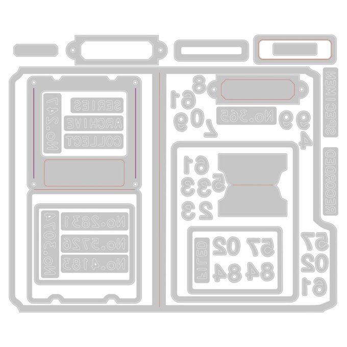 54 Dies/matrices de découpe, Sizzix - Thinlits die set specimen